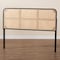 Bali & Pari Lainer Modern Bohemian Black Finished Bayur Wood and Natural Rattan Queen Size Headboard 236-13327-ZORO - alternate 6